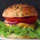 Rotating Ceramic Plate With Fresh Homemade Burger - VideoHive Item for Sale