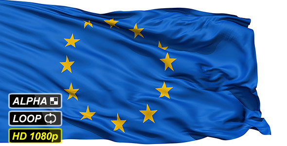 Isolated Waving Flag Of Europe