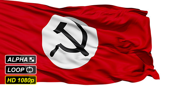 Isolated Waving National Flag Of USSR