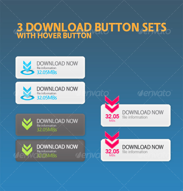 Download Now button sets with hover buttons