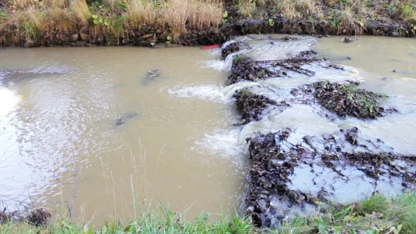 The Wastewater Moves Through The Channel