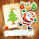 Christmas Background with Happy Santa and Postcard - GraphicRiver Item for Sale