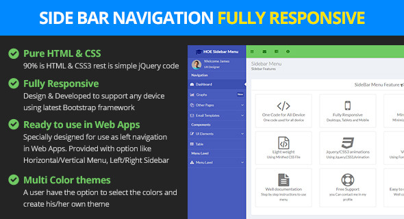 Responsive Bootstrap Sidebar Navigation