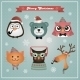 Cute Christmas Fashion Hipster Animals And Pets - GraphicRiver Item for Sale