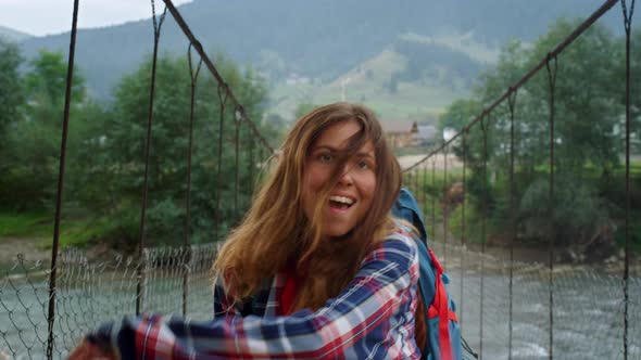 Smiling Woman Enjoy Nature Inspiration Outside