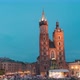 Day to Night Time Lapse of Saint Mary's Church on Main Square in Cracow, Poland - VideoHive Item for Sale