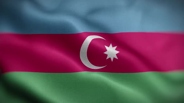 Azerbaijan Flag Textured Waving Front Background HD