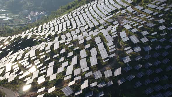 Solar power station in montain