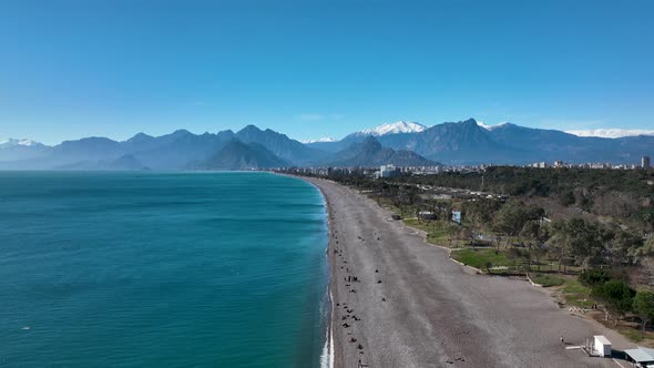 Central Beach Aerial View Turkey Antalya 4 K