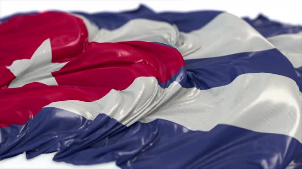 Cuba Flag On A White Chalkboard 