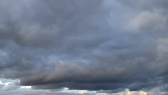 View of  dramatic rain clouds, weather change.