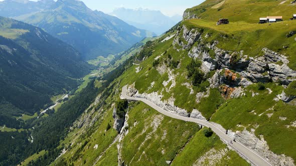 Wonderful Klausenpass in the High Mountains of Switzerland