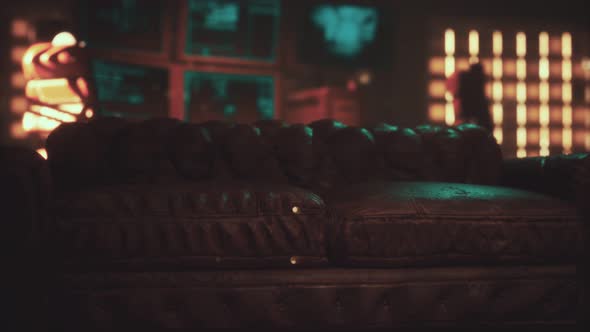 Sci Fi Futuristic Interior with Neon Lights alt