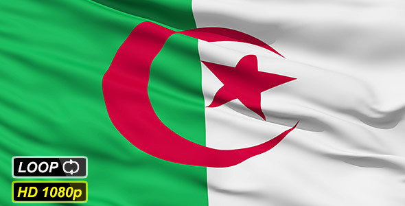 Waving National Flag of Algeria