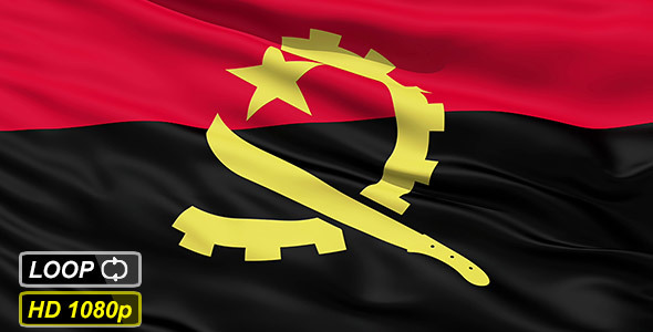 Waving National Flag of Angola