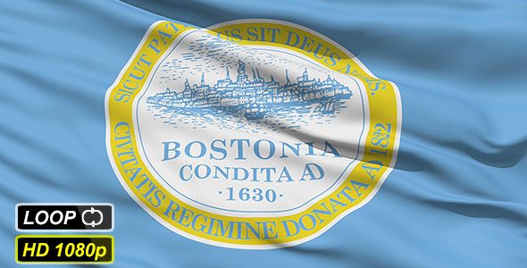 American State City Flag of Boston