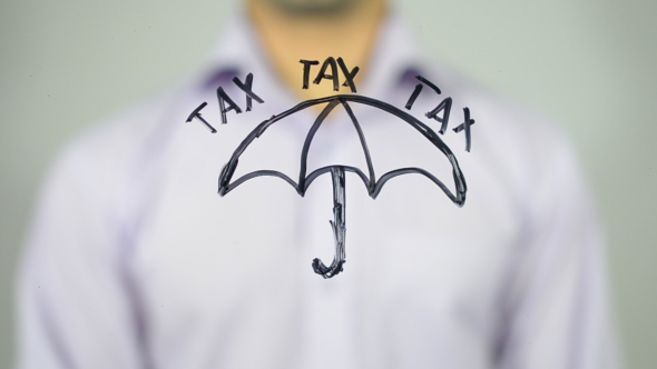 Tax  and Umbrella Illustration