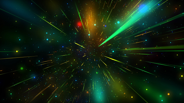 Colorful Glowing Particles Flow