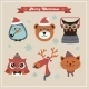 Cute Christmas Fashion Hipster Animals And Pets - GraphicRiver Item for Sale