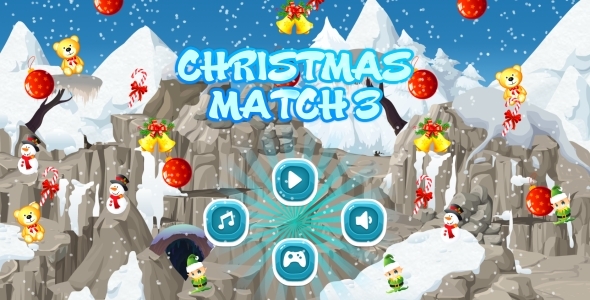 Christmas Match3 - HTML5 Gra mobilna AdMob (Construct 3 | Construct 2 | Capx)