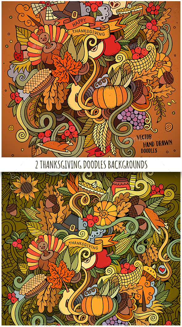 Happy Thanksgiving Doodles Designs