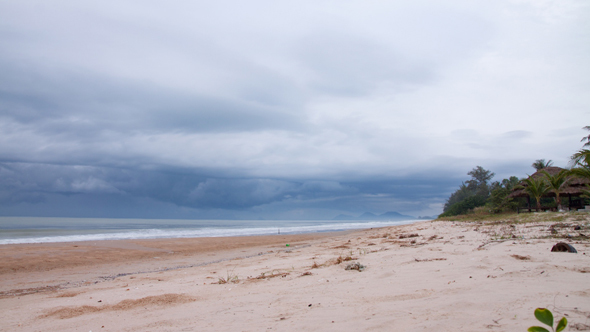 Timelapse Passing Cloud of Sky and Sea