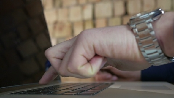 Businessman Online Order Using Laptop