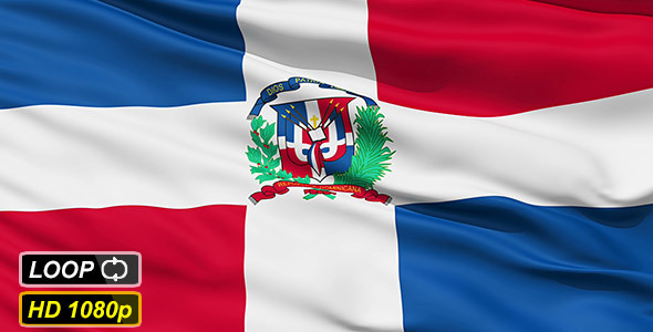 Waving National Flag Of Dominican