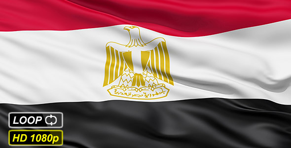 Waving National Flag Of Egypt