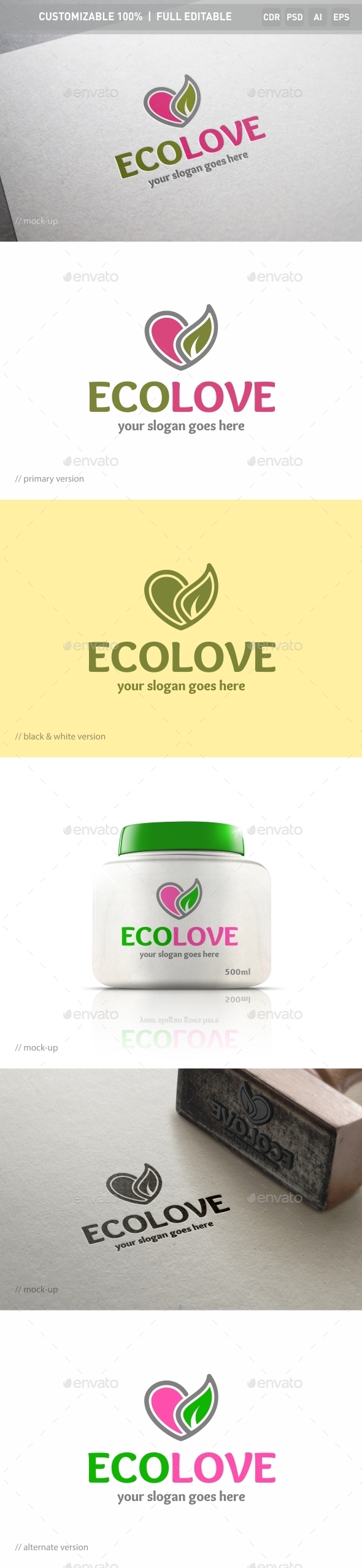 Eco Love Logo Template