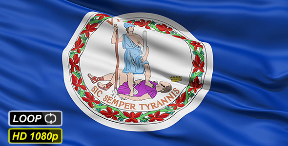 Waving Flag Of The Commonwealth Of Virginia