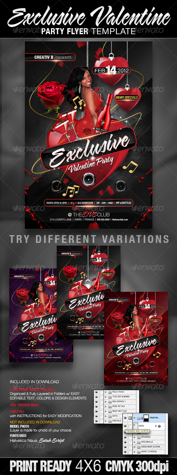 Exclusive Valentine Party Flyer Template