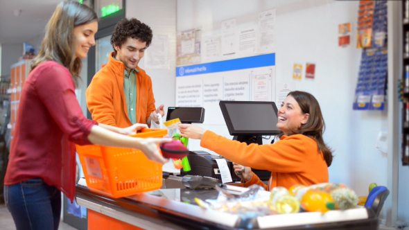 Customer in Line at Checkout