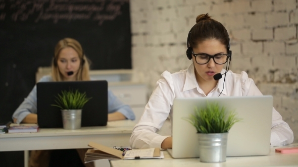 Customer Support Operator Working In a Call Center