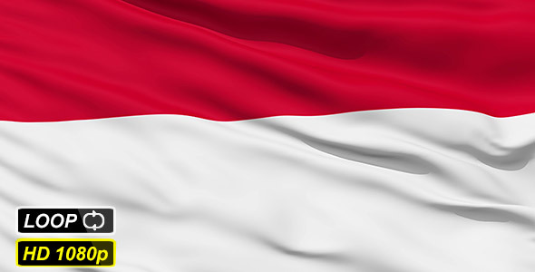 Waving National Flag Of Indonesia