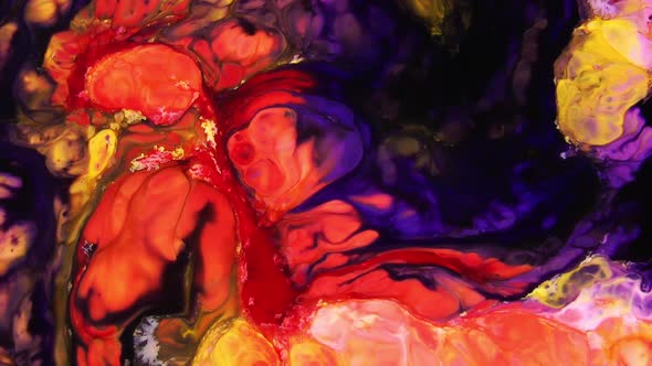 Psychedelic Color Spreading Paint Swirling And Explosion