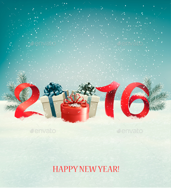 Happy New Year 2016 New Year Design Template