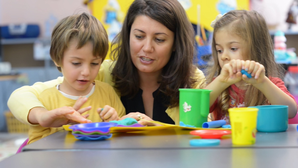 Kids Playing at Kindergarten