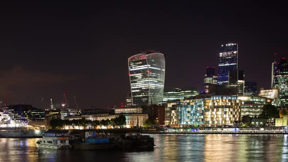 london city  skyline financial business skyscrapers night