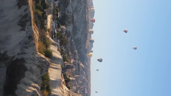 Vertical Video  Balloons in Cappadocia Turkey