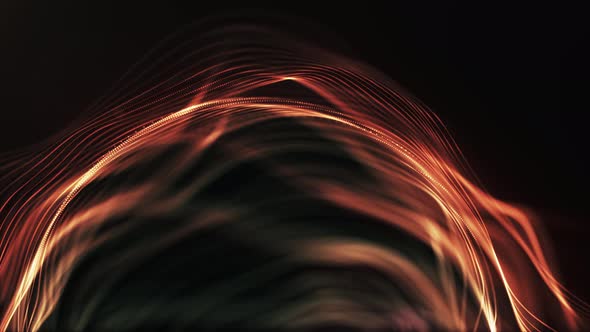 4k looped abstract background of glow particles form lines