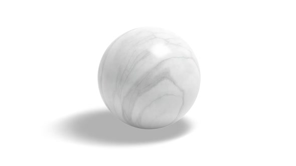 Blank white marble ball, looped rotation