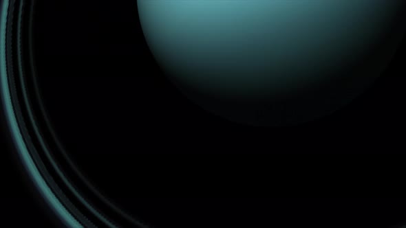 Concept 6-UR1 View of the Realistic Planet Uranus with Rings