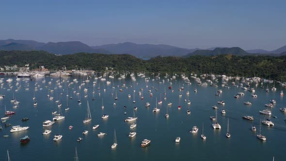 Top view of Hong Kong yacht club in Sai Kung