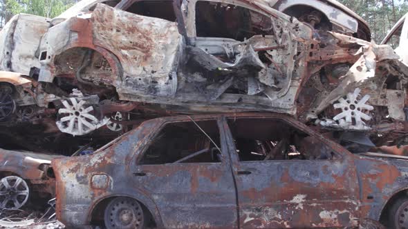 Wardestroyed Cars in Irpin Bucha District Ukraine