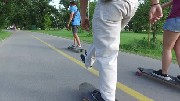 Friends skateboarding