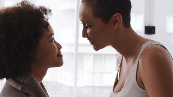 Lesbian couple kissing each other