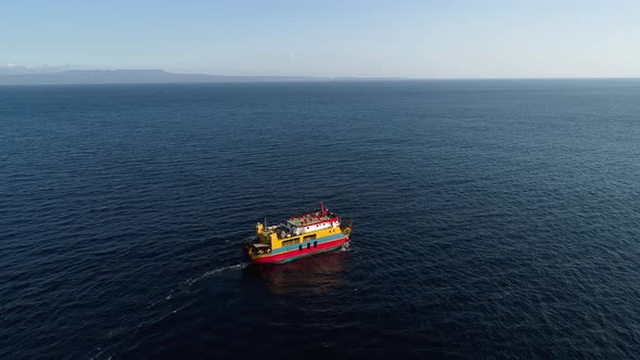 Passenger Ferry Boat in Open Waters