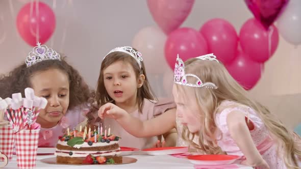 Adorable Girls at Birthday Table