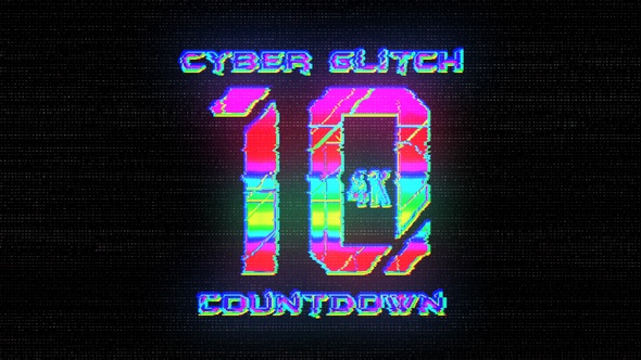 4k Cyber Glitch Countdown